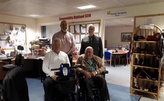 Strokeness would like to thank
ShopMobility Highland(Paul Wiliamson,Norman Macleod(Alan Reeks Strokeness) Lachie Smith)
For the Two Scooters they donated to our members